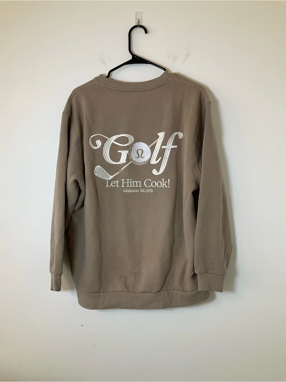 Lululemon Golf Let Him Cook Crewneck Sweatshirt Oversized Beige